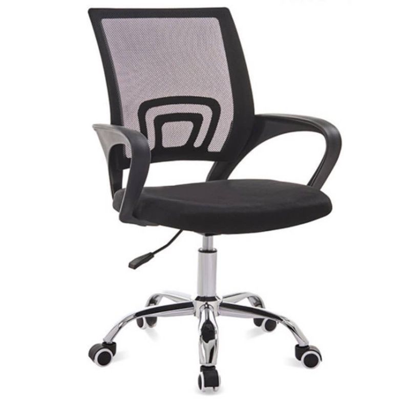 Mesh Office Chair with Ergonomic Design & Chrome Leg / Kerusi Pejabat / Black