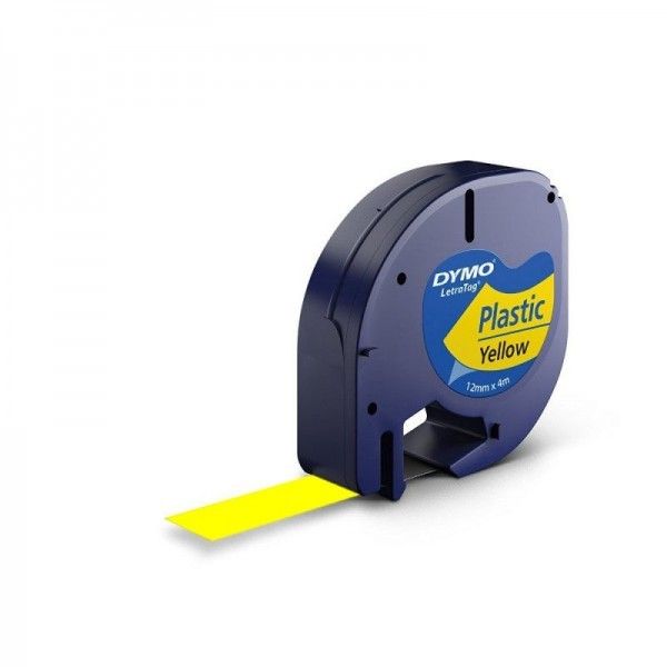 DYMO Letratag Plastic Label Refill 12mm x 4m Yellow