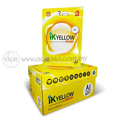 Kertas Fotostat A3 80 gsm 500 sheets IK Yellow (Indah Kiat)