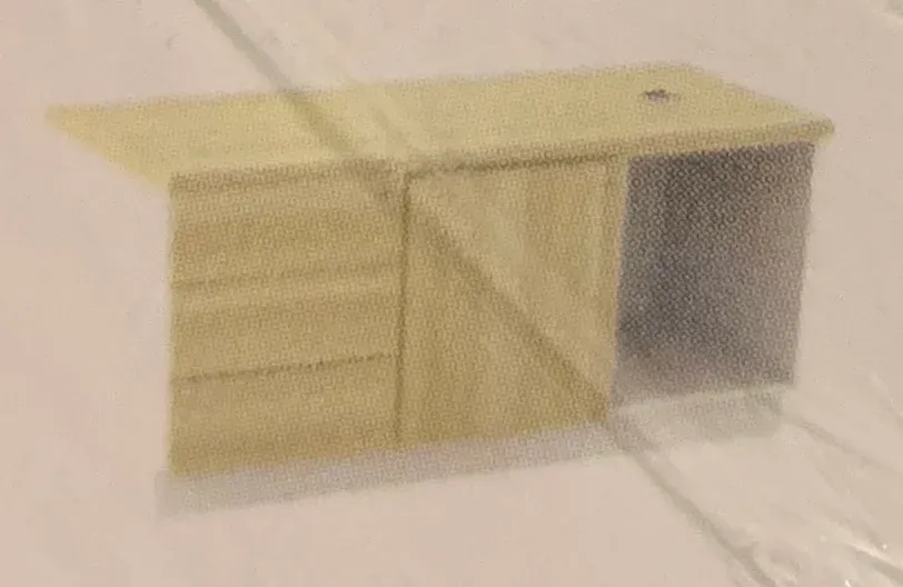 OPEN SHELF+ SWINGING DOOR (L)+ FIXED PEDESTAL 3D