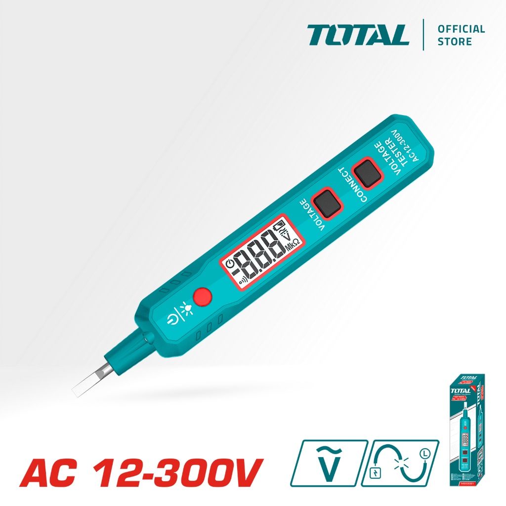 TOTAL LCD TEST PENCIL (AC 12-300V) SOUND & LIGHT ALARM + AUTO POWER OFF + LR03 AAA BATTERY (1 PC) THT2930021