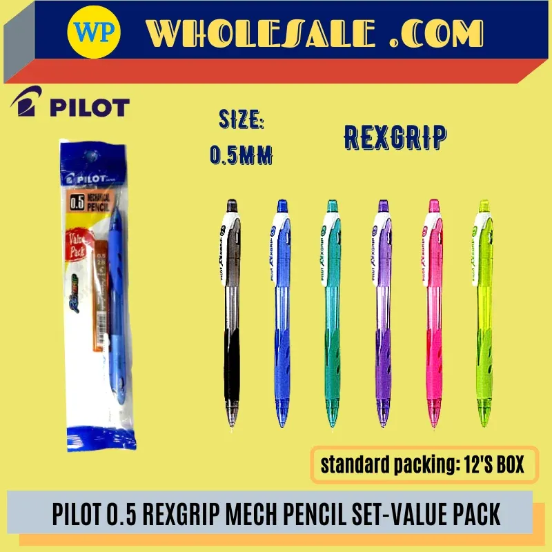 PILOT 0.5MM REXGRIP 10R5 MACHANICAL PENCIL SET-VALUE PACK / Pilot / Machanical Pencil / Pilot Rexgrip / Pilot O.5mm Rexgrip 10R5 Machanical Pencil