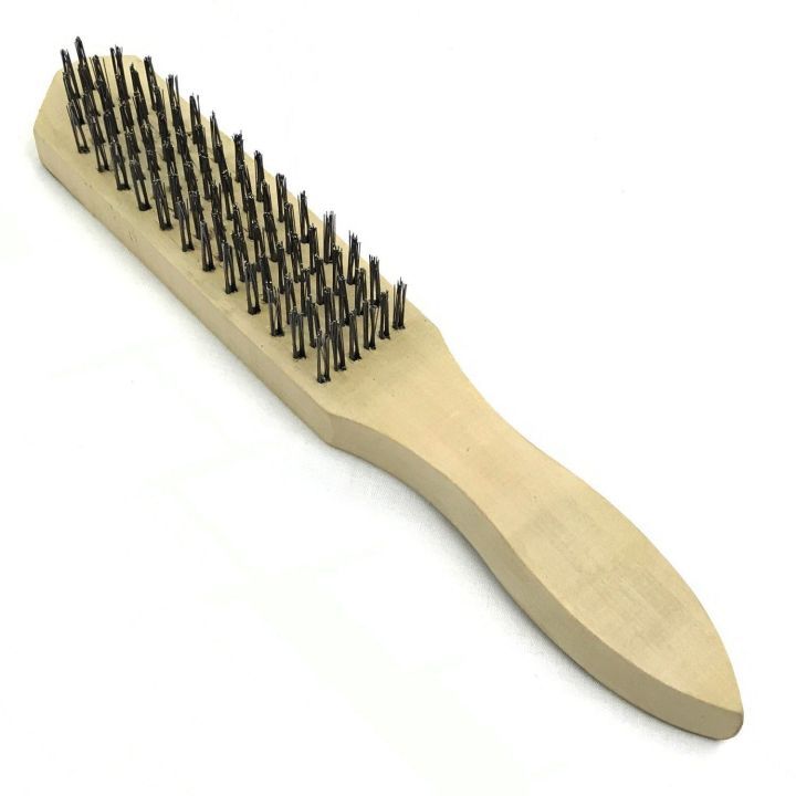 6 Row Wood Handle Steel Wire Brush/ Rust Removal