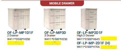 OFIS LOOP SERIES MOBILE DRAWER WHITE OAK