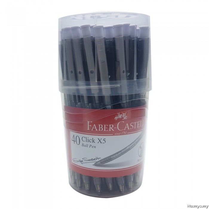 Faber castle Ball Pen click X5 0.5mm (1 box-40 pcs) -black