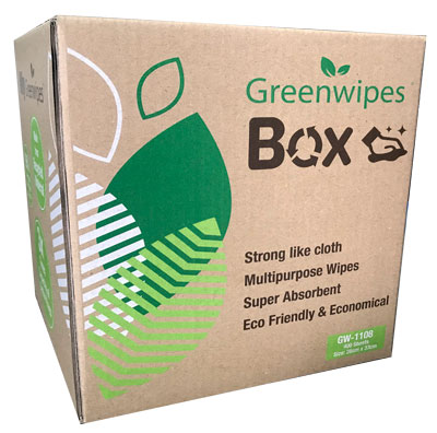 GREENWIPES GW-1108M COTTON RAGS @ INDUSTRIAL MULTI-PURPOSE WIPES- 400 SHEET PER BOX