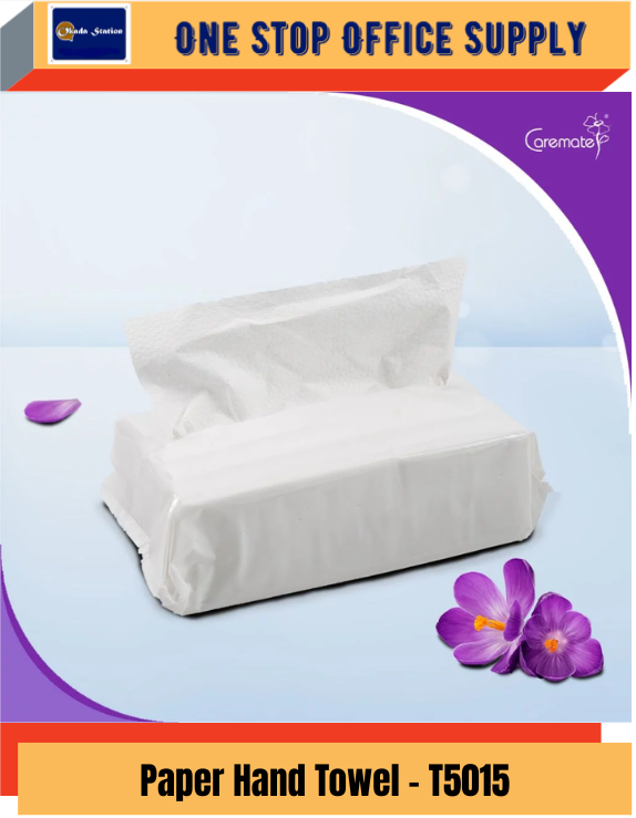 T5015 / Caremate Paper Hand Towel / 200's x 1 Ply / Napkin Tangan Putih