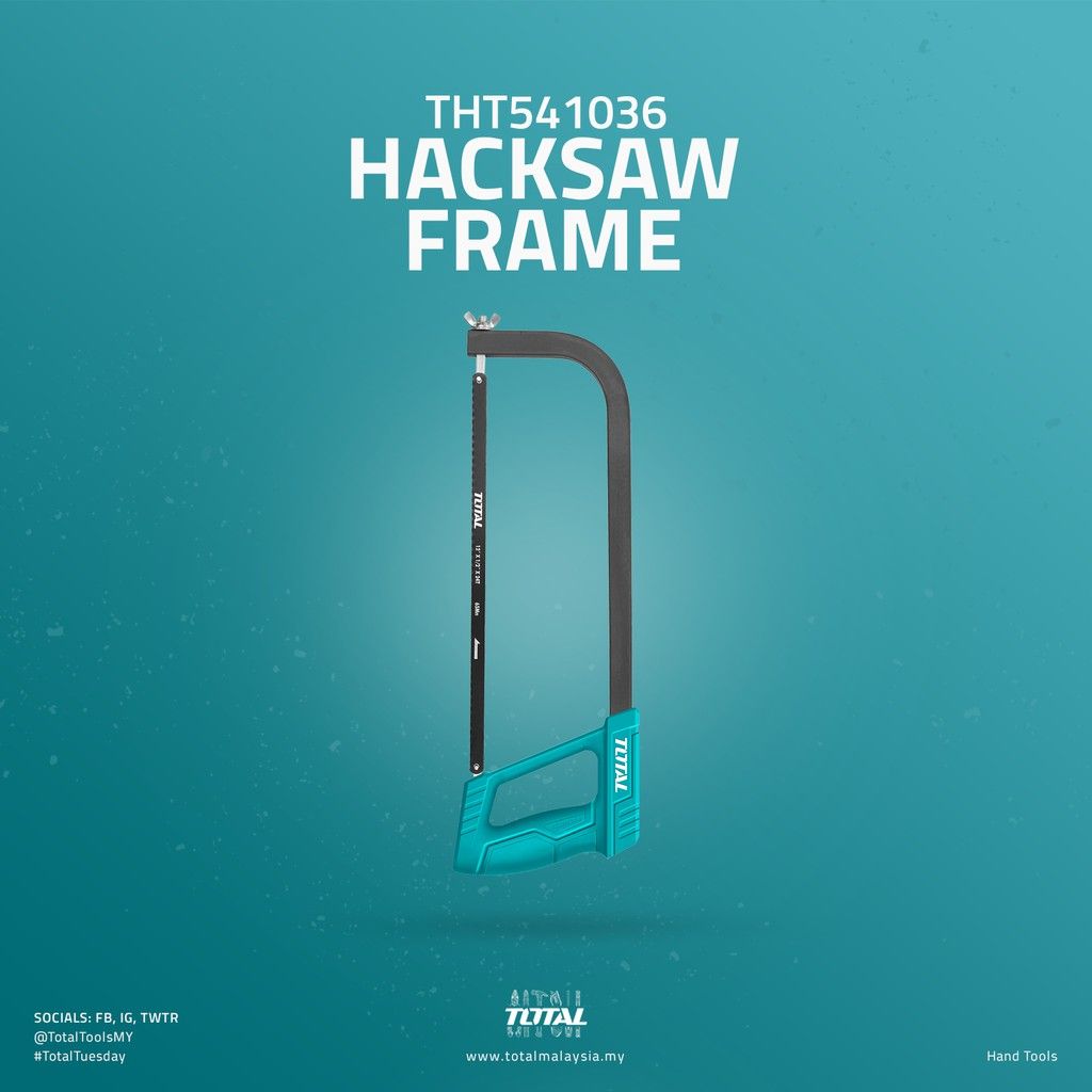TOTAL HACKSAW FRAME (12") + SPRING STEEL BLADE (65MN/1 PC) THT541036