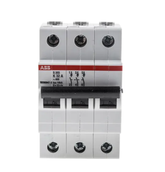 ABB System Pro M Compact S200 MCB, 3P, 32A Curve K, 440V AC, 6 kA Breaking Capacity