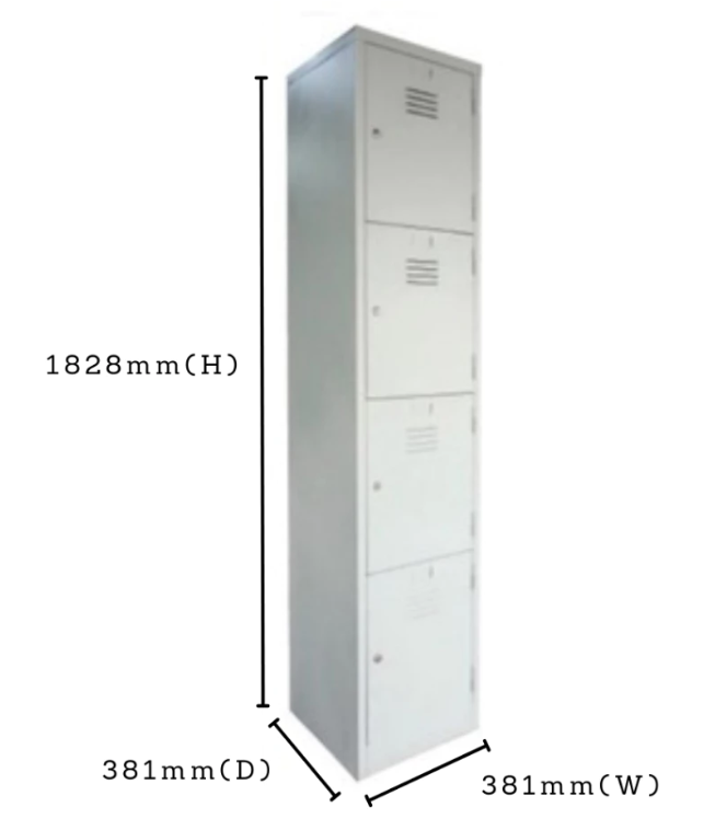 4 Compartment Steel Locker Cabinet Metal Locker Asrama Loker Besi Loker Topi Keledar