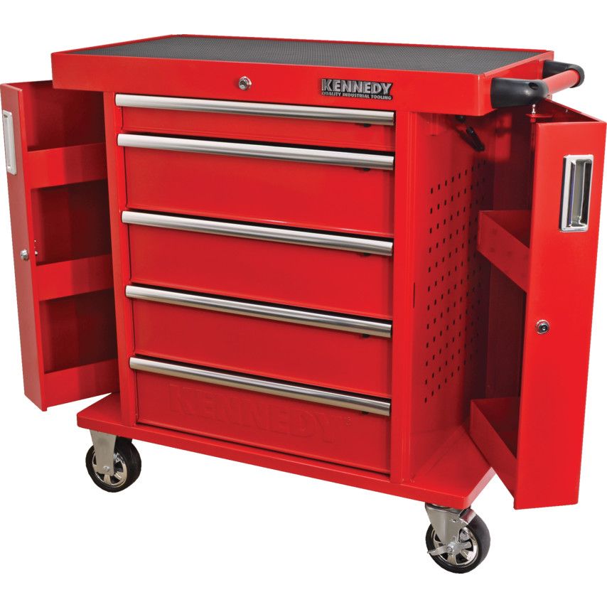 *Kennedy Red-36" 5 Drawer Roller Cabinet - KEN5942620K