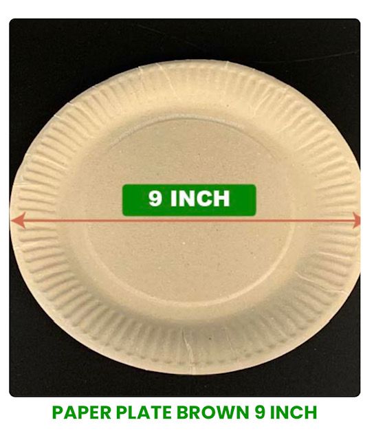 Paper Plate 9" Brown 100 pcs per pkt