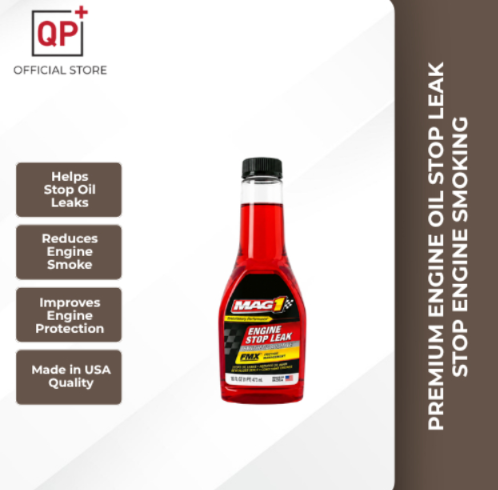 PREMIUM ENGINE OIL STOP LEAK STOP ENGINE SMOKING [MAG1 MADE IN USA] l MINYAK ENJIN l 防漏机油-