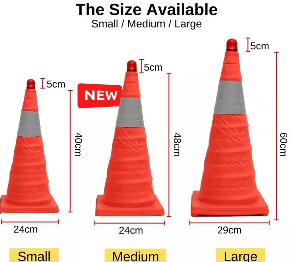 Cone Portable Safety Cone Flexible Collapsible Multi Purpose Pop Up Safety Cone with Light