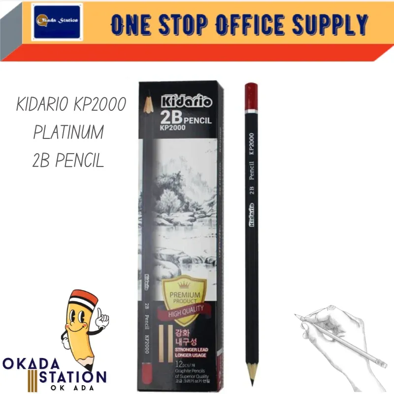 KIDARIO KP2000 PLATINUM 2B PENCIL / Kidario / KIDARIO KP2000 / 2B Pencil / Pensil / Platinum 2B Pencil / Kidario Platinum 2B Pencil