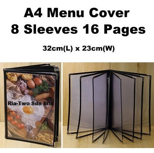 8 Sheets A4 Panel Clear Menu Cover