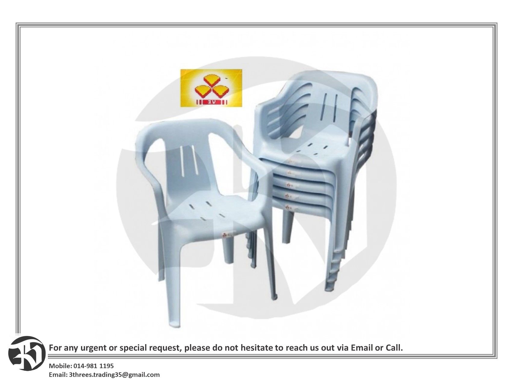 3V Plastic Arm Chair