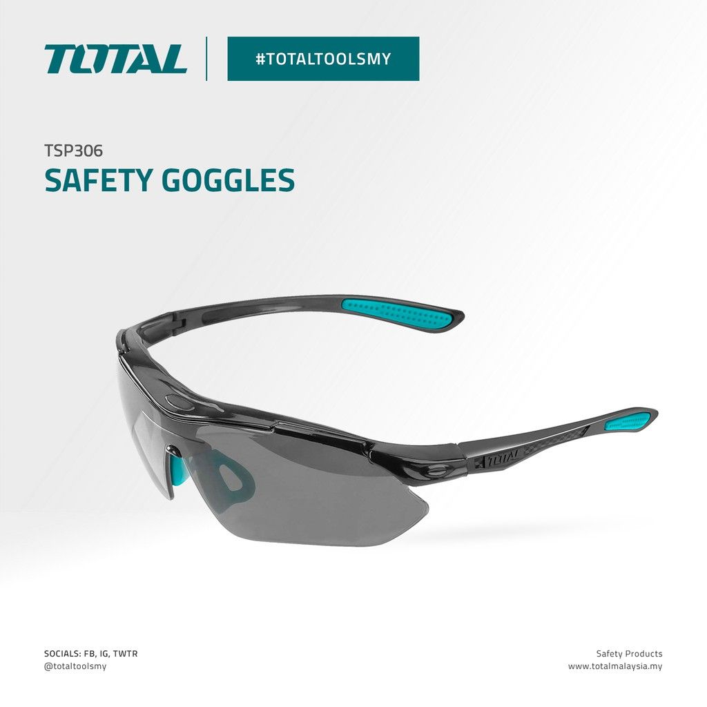 TOTAL SAFETY GOGGLES SHADE LEVEL 9 MADE FROM POLYCARBONATE PC TSP306