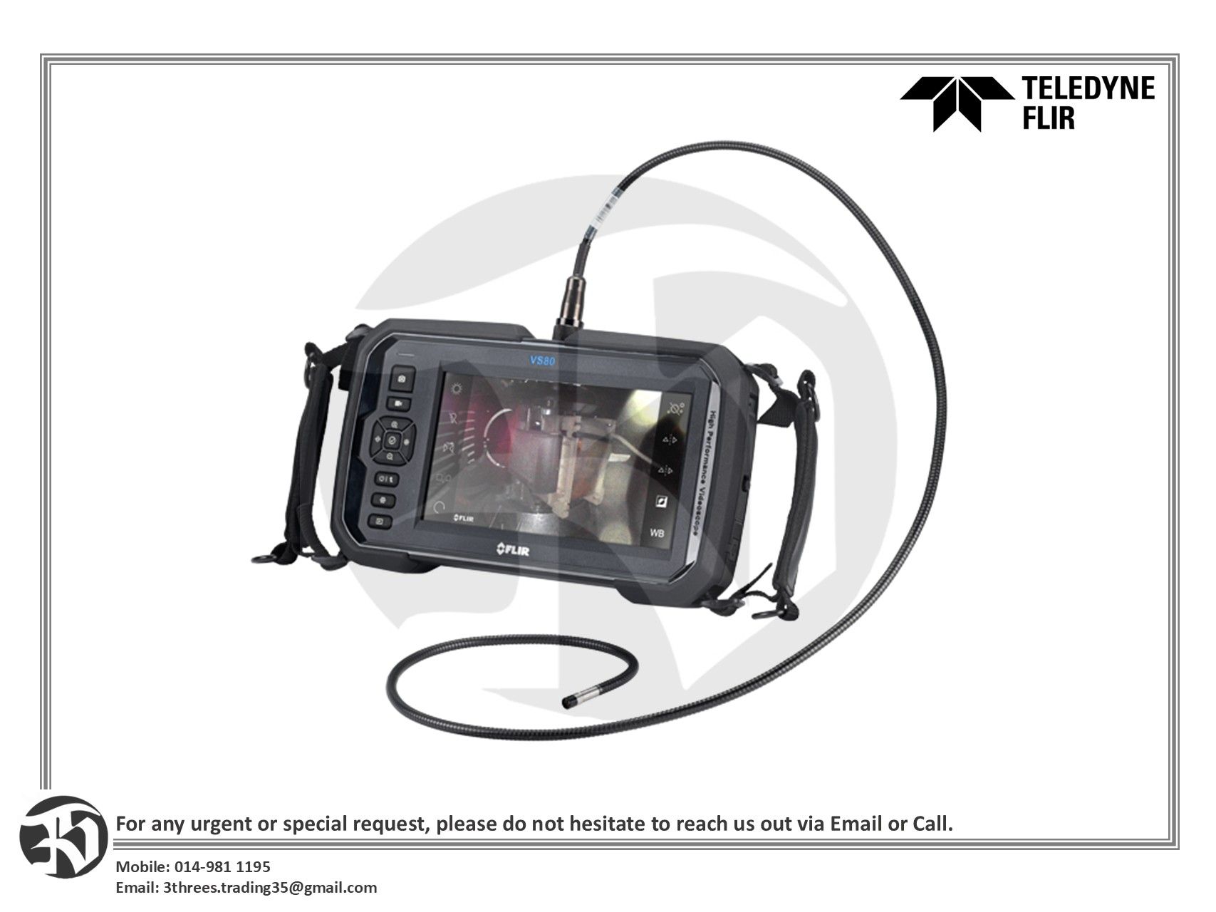 FLIR VS80-KIT-6 Videoscope Kit with HD 5.5mm x 1m Long Camera Probe