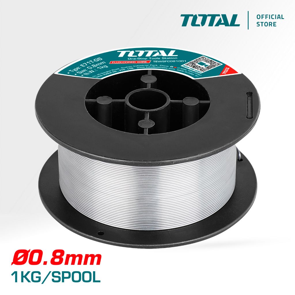 TOTAL FLUX-CORED WELDING WIRE SPOOL LOW SPATTER STABLE ARC EASY SLAG REMOVAL & GOOD BEAD (0.8MM/1KG) TEWSFC081001