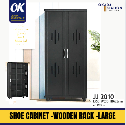 WOODEN SHOE CABINET -LARGE / RAK KASUT / JJ2010 / SHOE CABINET / SHOE RACK