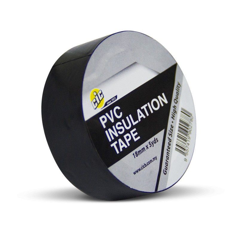 CIC PVC INSULATION ELECTRICAL WIRING TAPE - BLACK (18MM X 5YARDS)