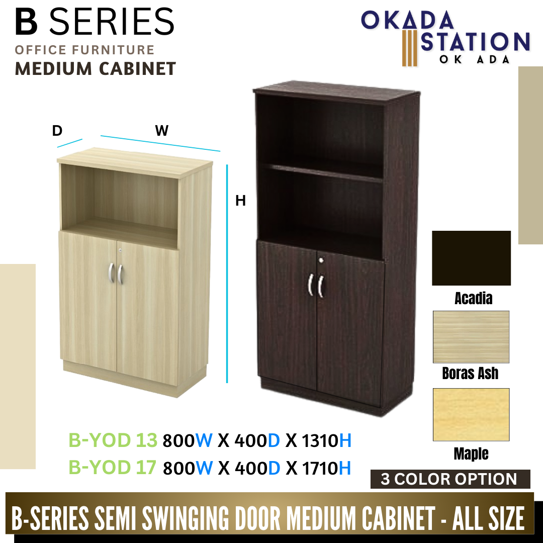 Q SERIES SEMI SWINGING DOOR MEDIUM CABINET- (Q-YOD 13) (Q-YOD 17) / Q SERIES / WOODEN CABINET / MEDIUM HEIGHT CABINET / MEDIUM CABINET / SEMI SWINGING DOOR CABINET / CABINET