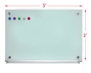 MAGNETIC GLASS WHITE BOARD / SIZE: W3" x H2"