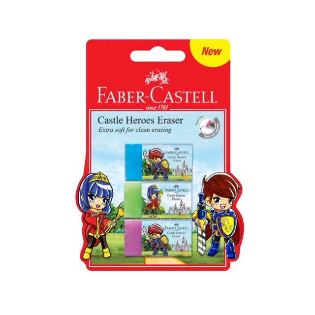 Faber-Castell Castle Heroes Eraser 187036 3's/pkt