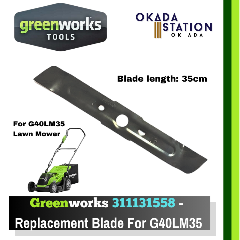 Greenworks 311131558 - Replacement Blade 34cm (For G40LM35) / Lawn Mower Blade Refill / Replacement Blade Lawn Mower / Replacement Accessories / Blade