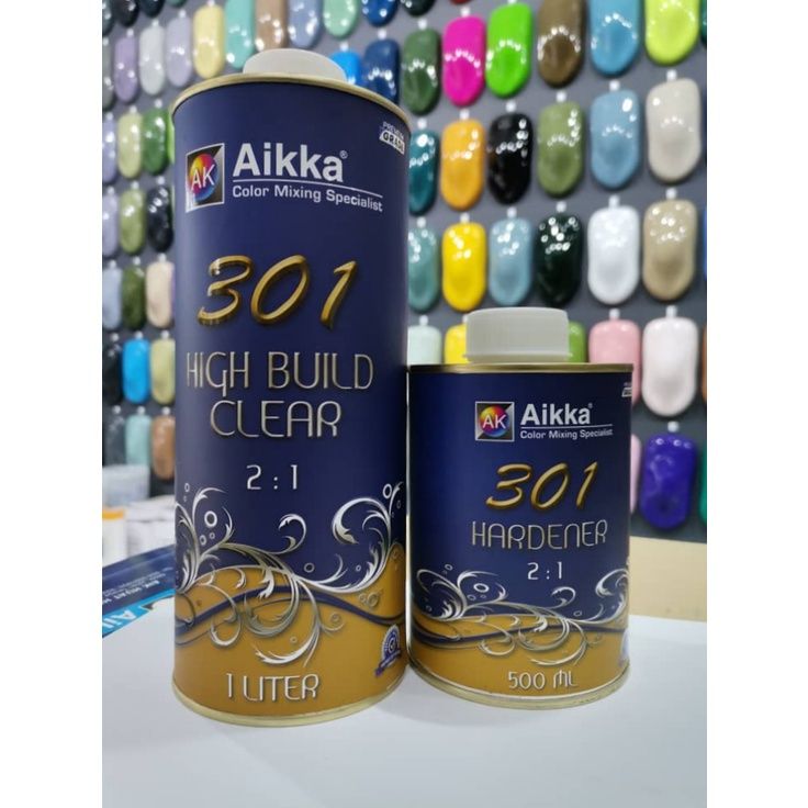 AIKKA AK 301 2K HIGH BUILD CLEAR & HARDENER 2:1 NEW IMPROVED FORMULA
