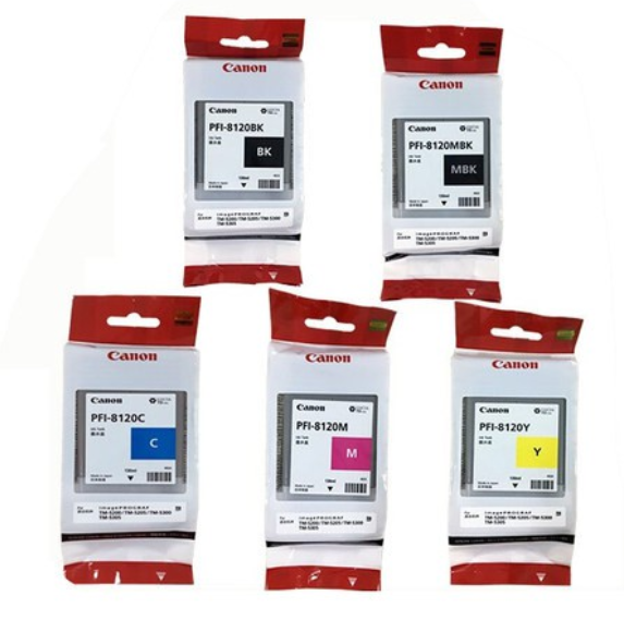 CANON ORIGINAL PFI-8120 MATTE BLACK(MBK)/ BLACK(BK)/ CYAN(C)/ MAGENTA(M)/ YELLOW(Y) INK CARTRIDGE (130ML) / IMAGEPROGRAF TM-5200 / 5300