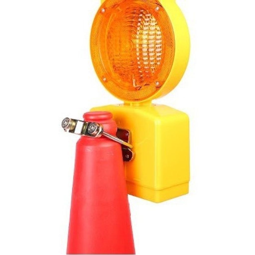 QS Road Flashing Light Road Blinker Safety Warning Light (orange) With Battery