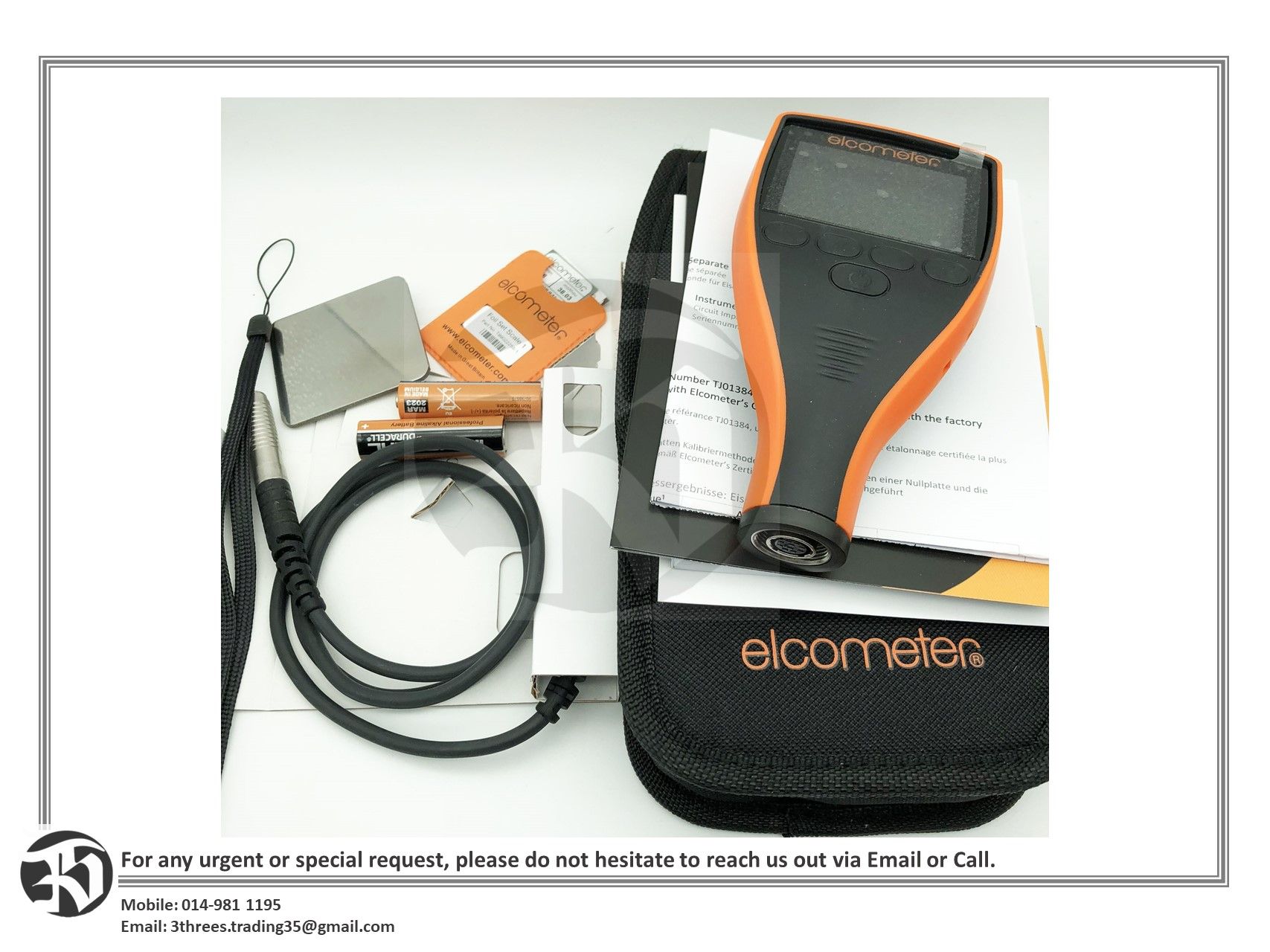 Elcometer 456 A456CFBS c/w T456CF1S F1 Standard Probe 0-1500um/0-60mils Coating Thickness Gauge