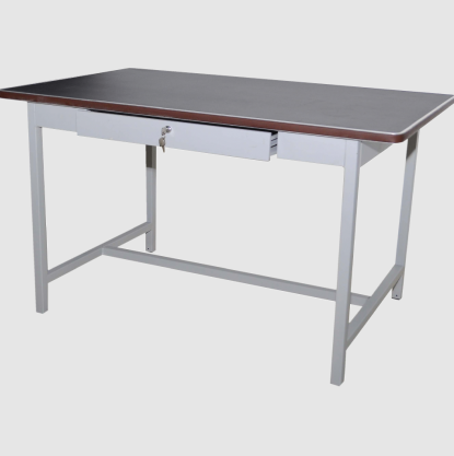 STERLING 4 FEET (S136) / 5 FEET ( S137) GENERAL PURPOSE TABLE WITH CENTRE DRAWER (BLACK LINOLEUM TOP)