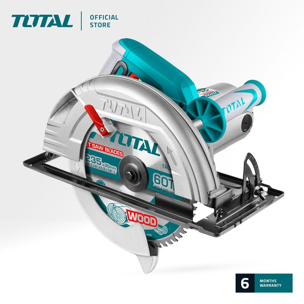 TOTAL TS1222356 CIRCULAR SAW (ALUMINIUM HOUSING WITH ADJUSTABLE BLADE DEPTH AND BEVEL ANGLE.)