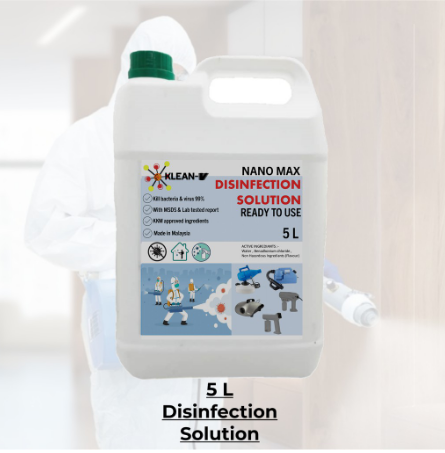 Klean-V Nano Max 5L Non Alcohol Smoke Disinfectant Liquid Solution Fog Machine Fumigation Antibacterial