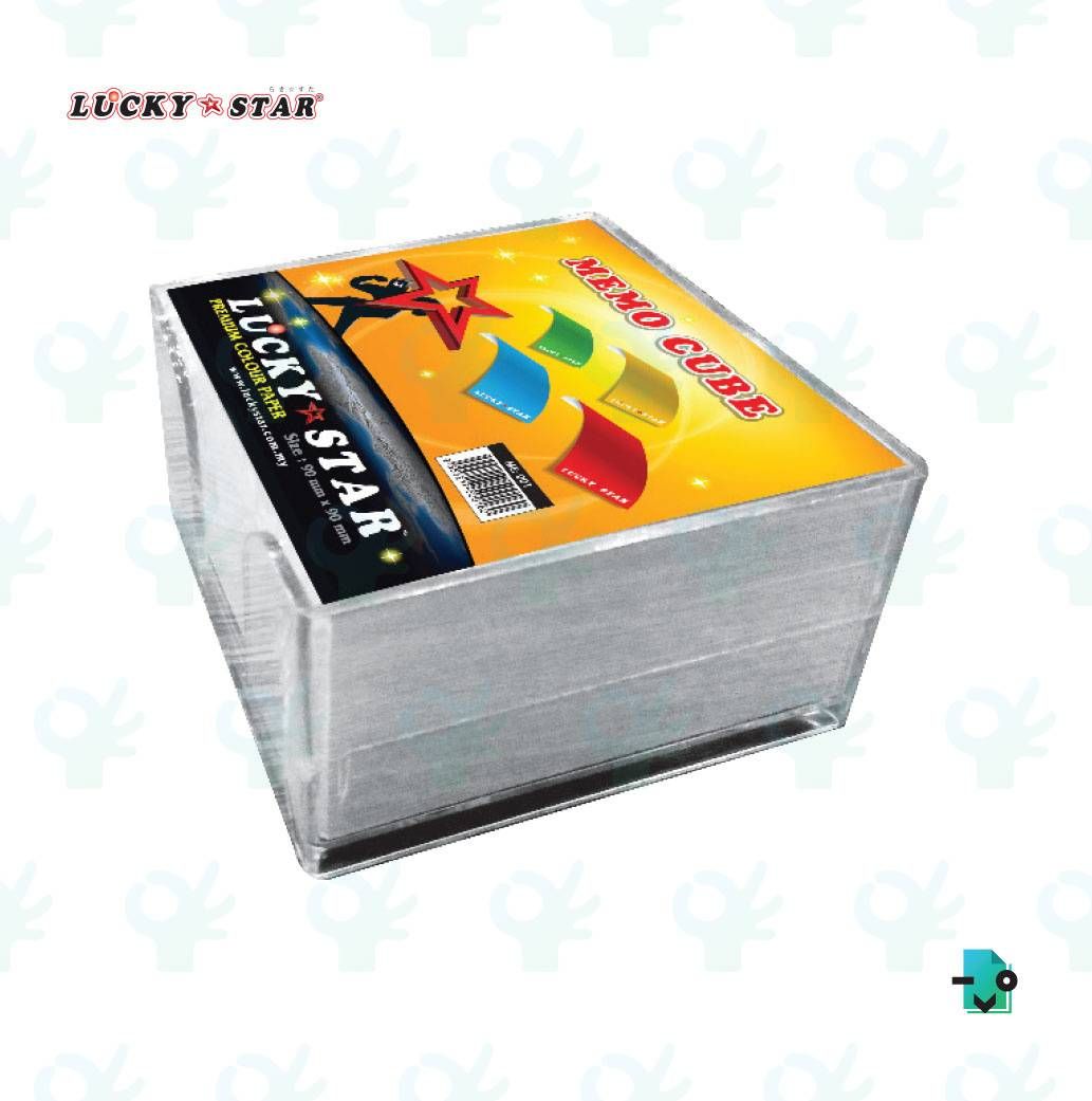 Lucky Star Memo Cube 90mm x 90mm (450 sheets) / with white paper / white colour paper