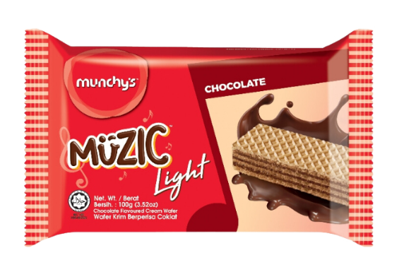 (Loose Pack) Muzic Light Chocolate Wafer 100 g