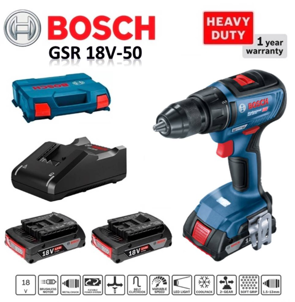 GSR 18V-52 PROFESSIONAL BRUSHLESS MOTOR BATTERY CORDLESS DRILL