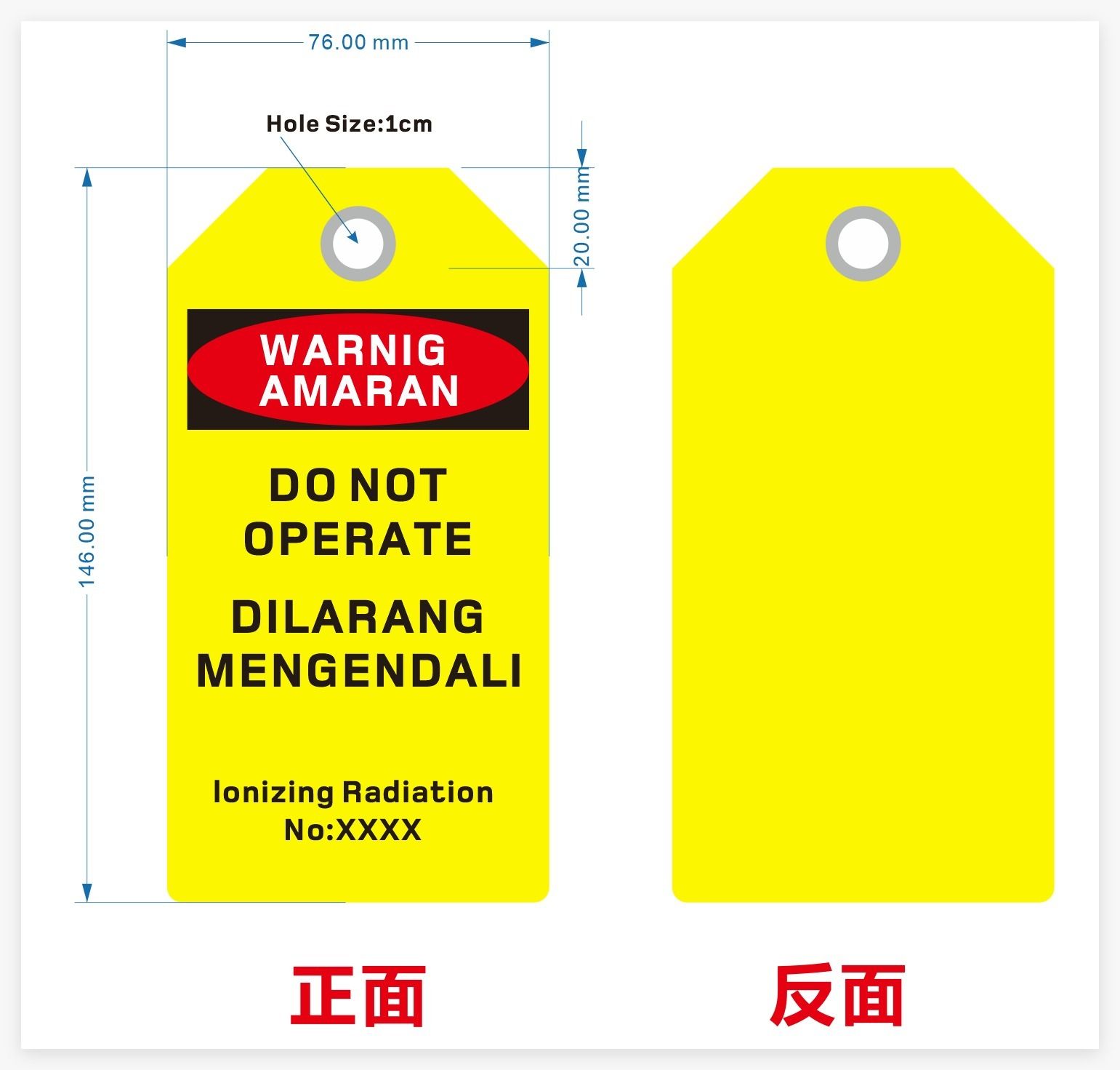SAFETY TAGOUT, BD-P01- lonizing Tag