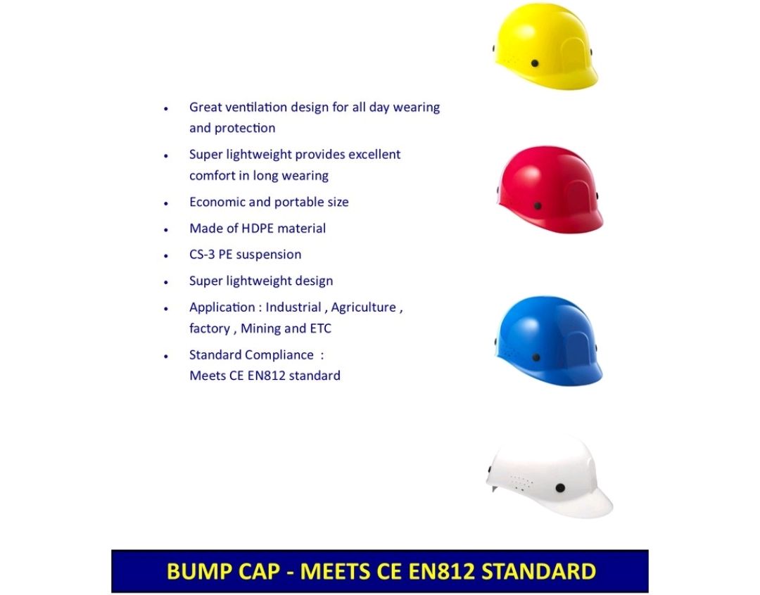 NA Bump Cap Safety Helmet Great Ventilation For All day Wearing Super Lightweight Design Made Of HDPE Shell