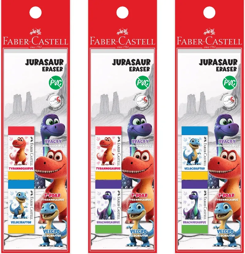 Faber-Castell Eraser PVC-free Dust-free Jurasaur 2x