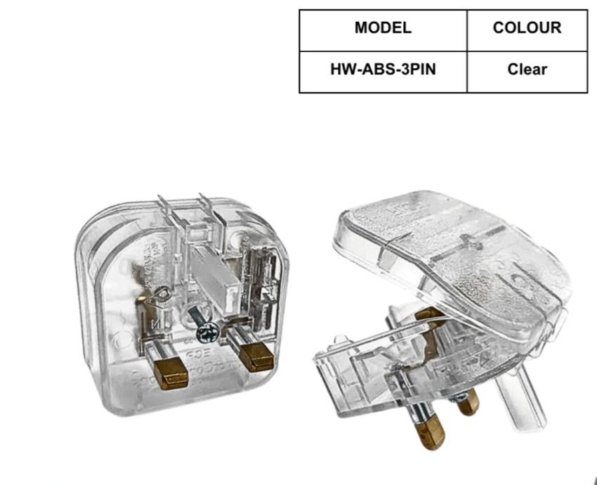 3-Pin Transparent Plug Top (Clear Plug)