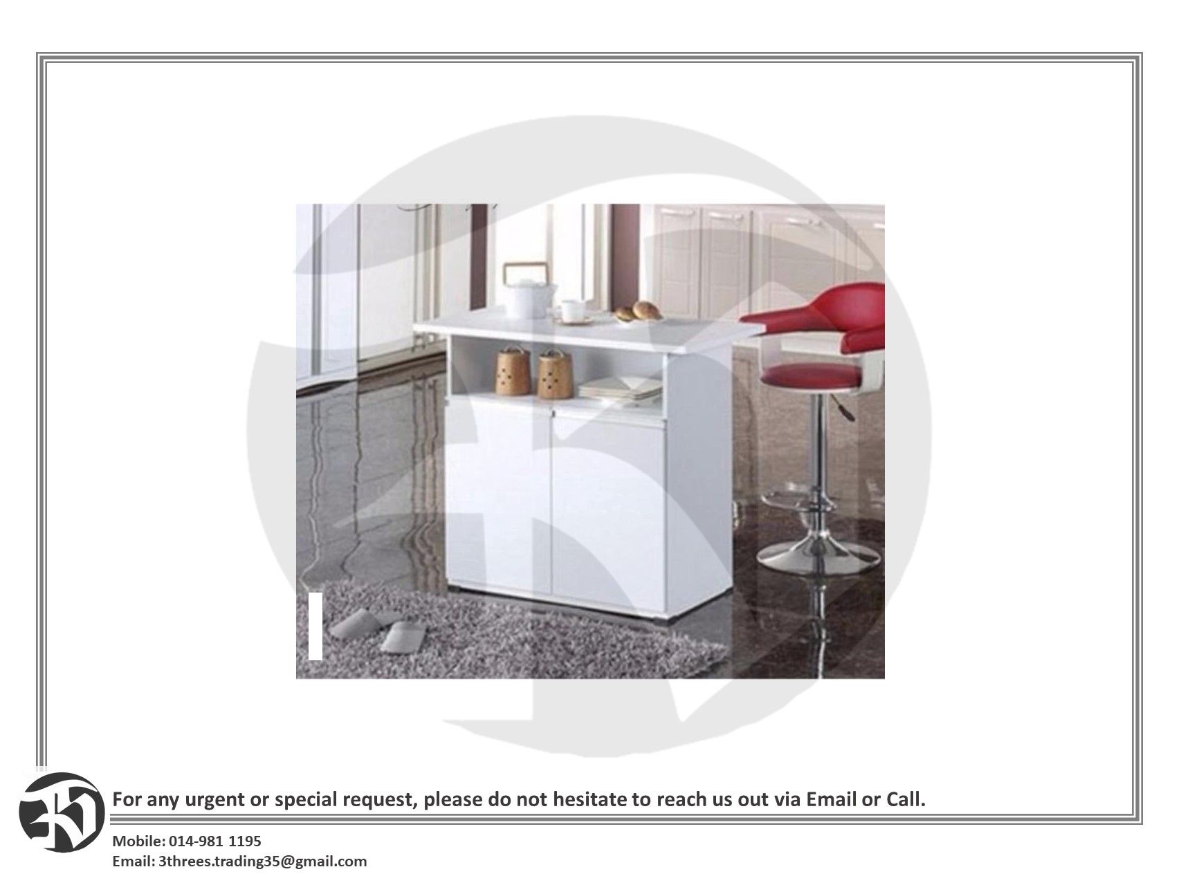 2-in-1 Wooden Kitchen Storage Cabinet and Table Bar