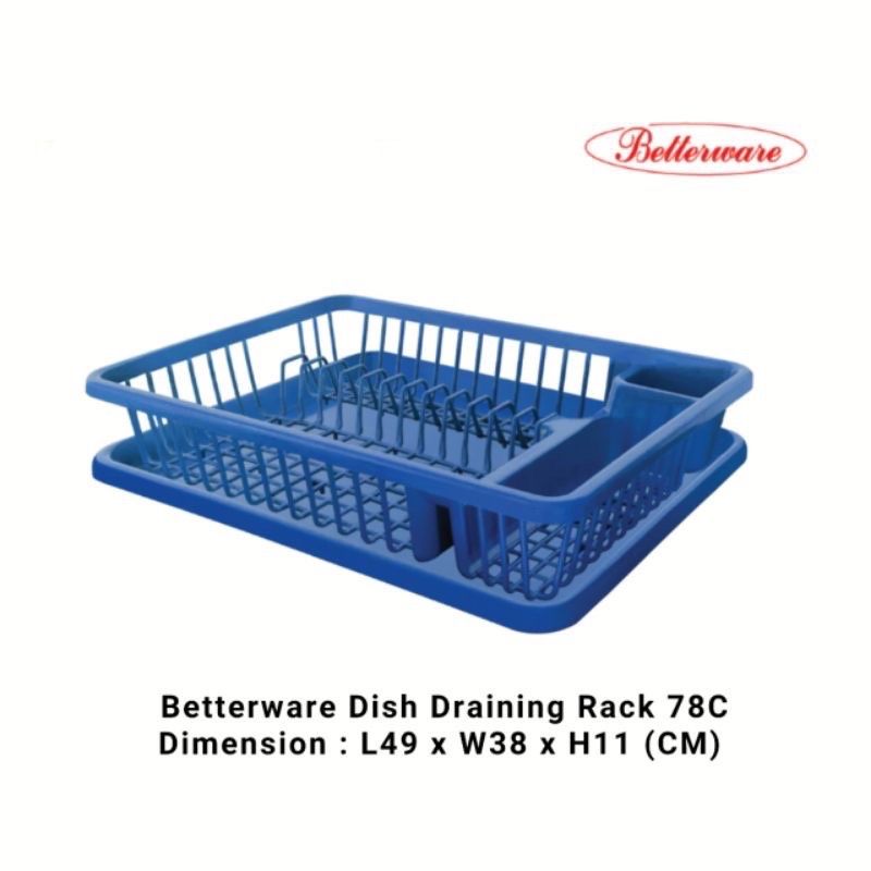 Betterware Dish Rack with Tray 78 / Dish Drainer / Rak Pinggan / Rak Dapur
