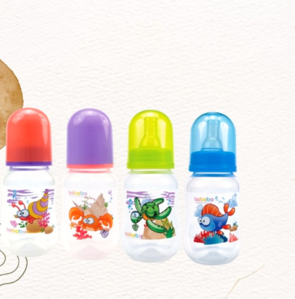 BABABA Botol Susu Kecil Murah Standard Neck Feeding Bottle Baby Milk Bottle Cute Design BPA Free (150ml) SL05100 05100T L.Green SL-05100T