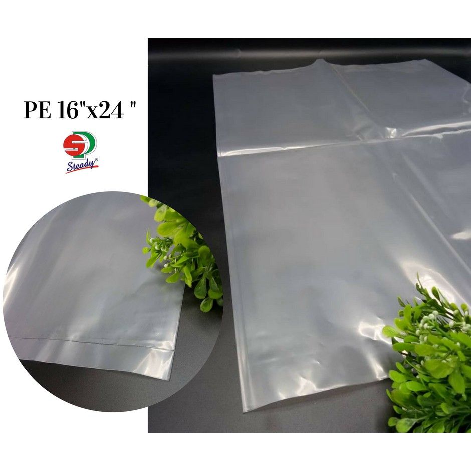 PE Plastic Bag Transparent Plastic Plastik Clear 16X24 (2KG /50+- Pcs)