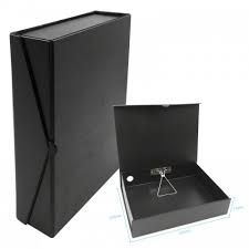 K2 8999 PVC BOX FILE (265MMx350MMx75MM) - BLACK