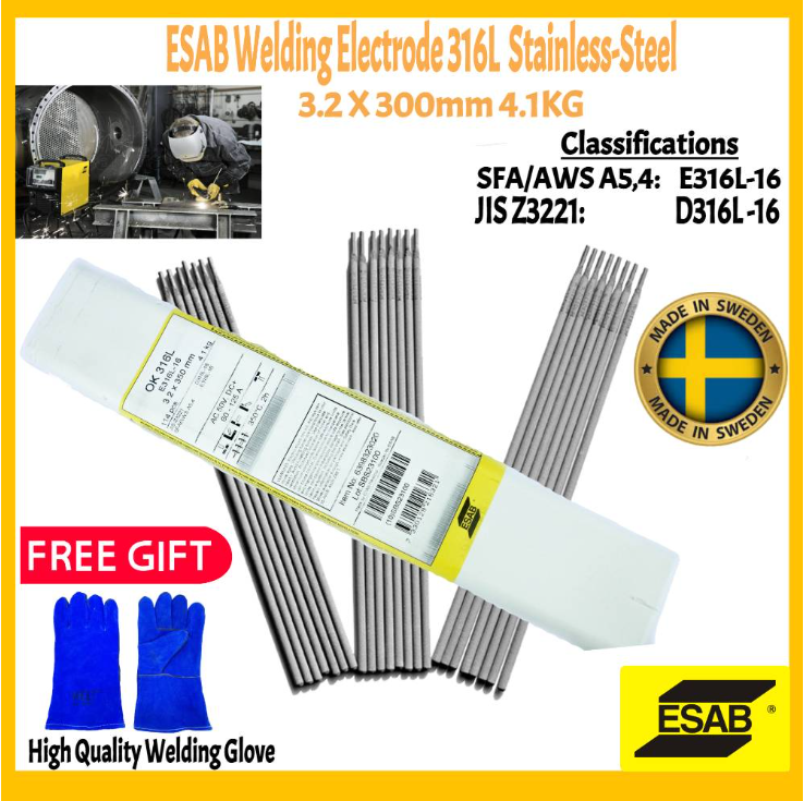 RIGHTWELL ESAB OK 316L STAINLESS STEEL WELDING ELECTRODE 3.2MM (4.1KG) (SWEDEN)